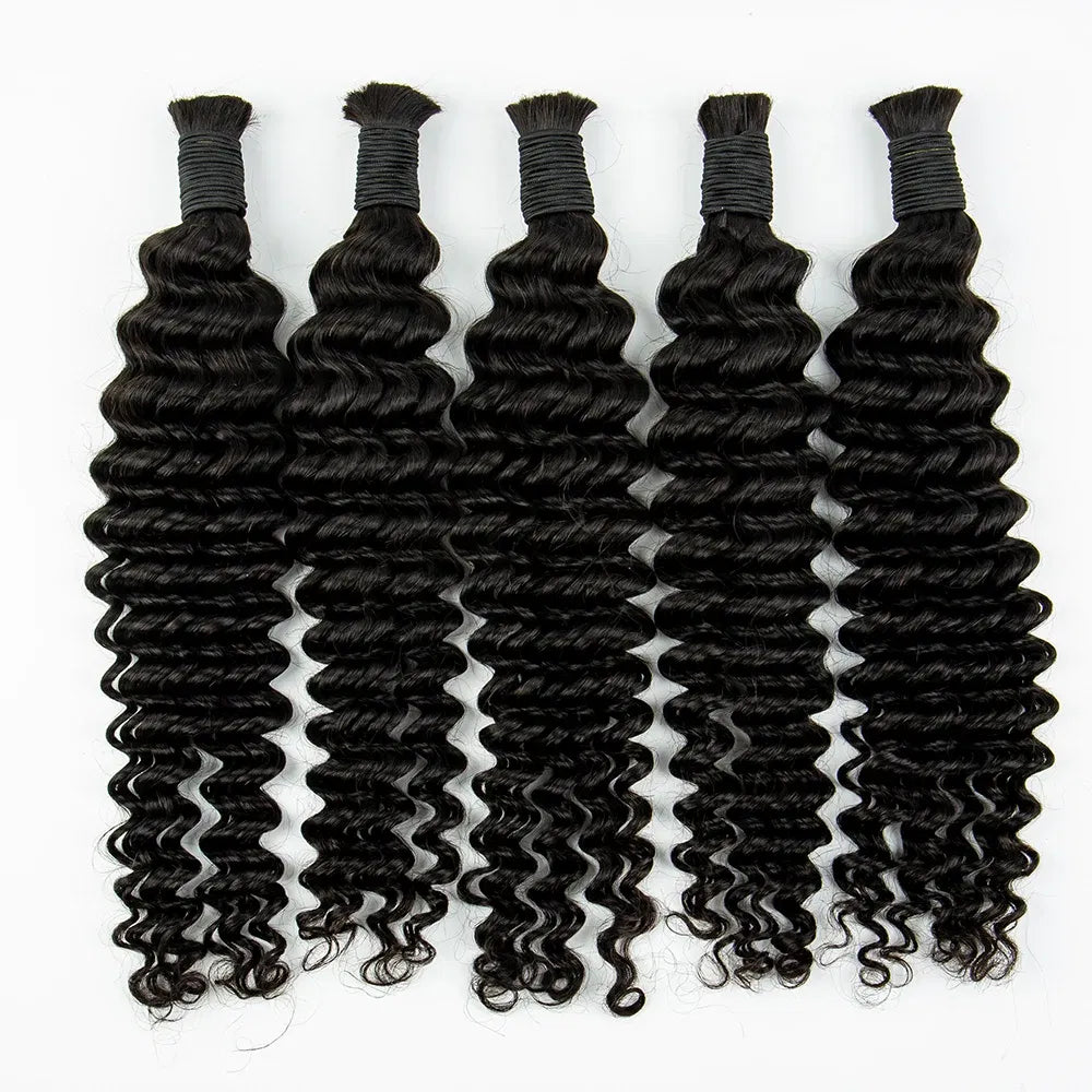 Color: NC/4HL, Material Grade: virgin hair, Longest Hair Proportion: 30%-55%, Stretched Length: 24inches, Bulk Buy: 6pcs/lot - NABI Deep Wave Boho Braiding Hair Bulk 16inches  No Weft  Human Hair Extension Curly Hair Bundles for Boho Braids Taven