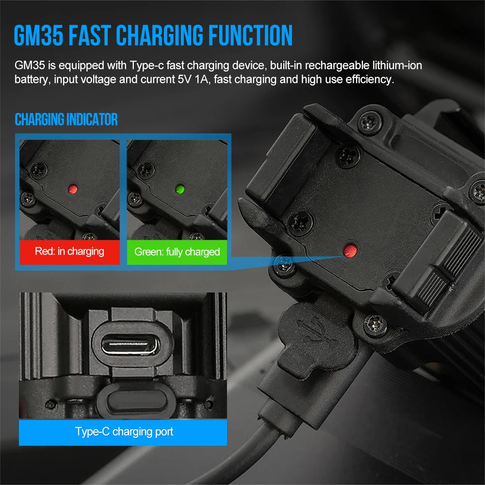 Trustfire GM35 Tactical Flashlight 1350 Lumen type c usb rechargeable light self defense weapons Torch Light for Gl0ck Picatinny TAVEN System LLC