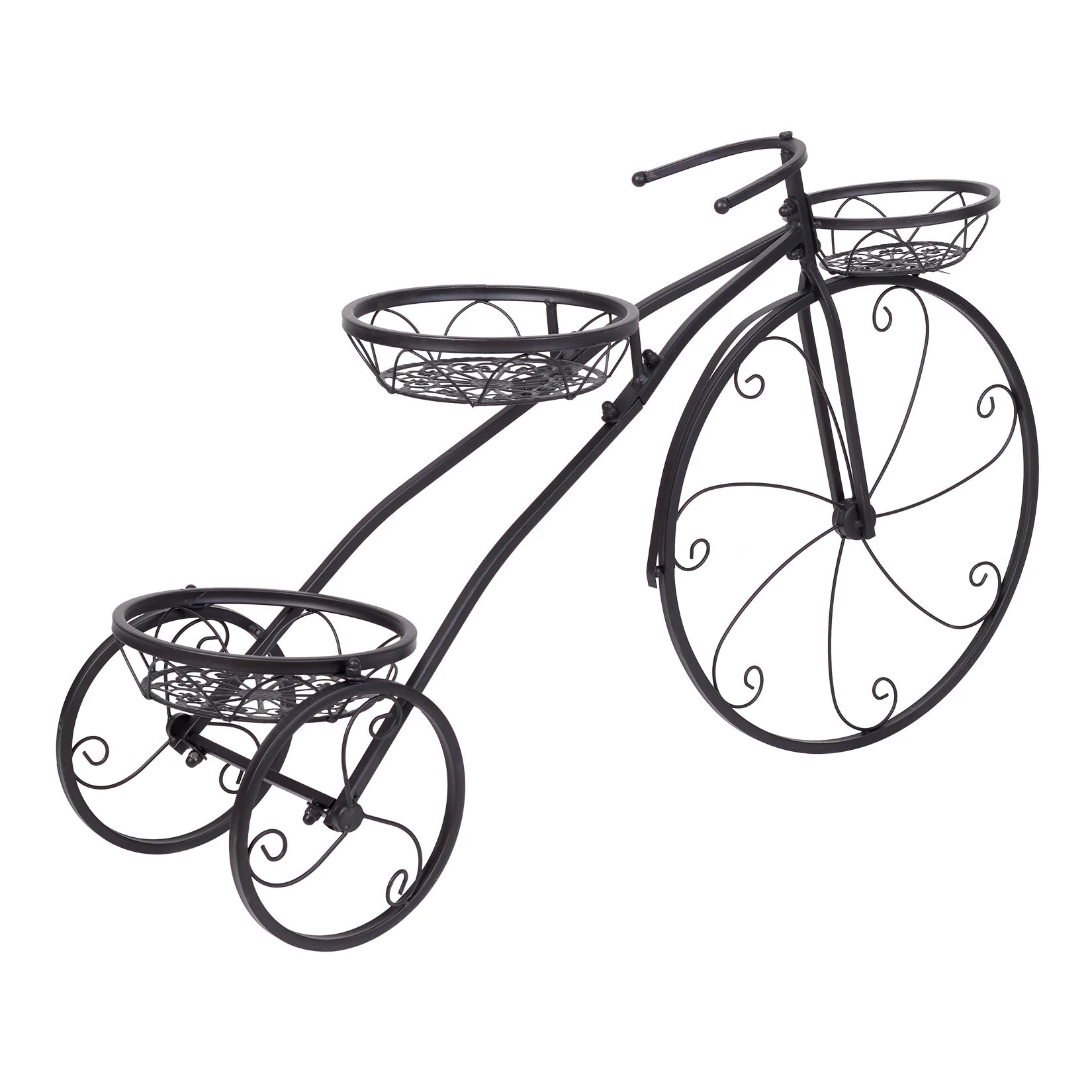 3 tier bicycle metal plant stand for garden flower pots display