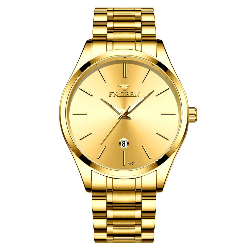 BINBOND stainless steel durable quartz watches for men luxury luminous waterproof precise auto date men's watch casual reloj - TAVEN System LLC