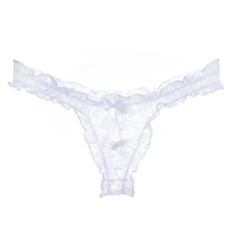 Mens Lace G-string And Thong Sexy Underwear See Through Tanga Bikini String Transparent Male Underpants T-back Panties TAVEN System LLC