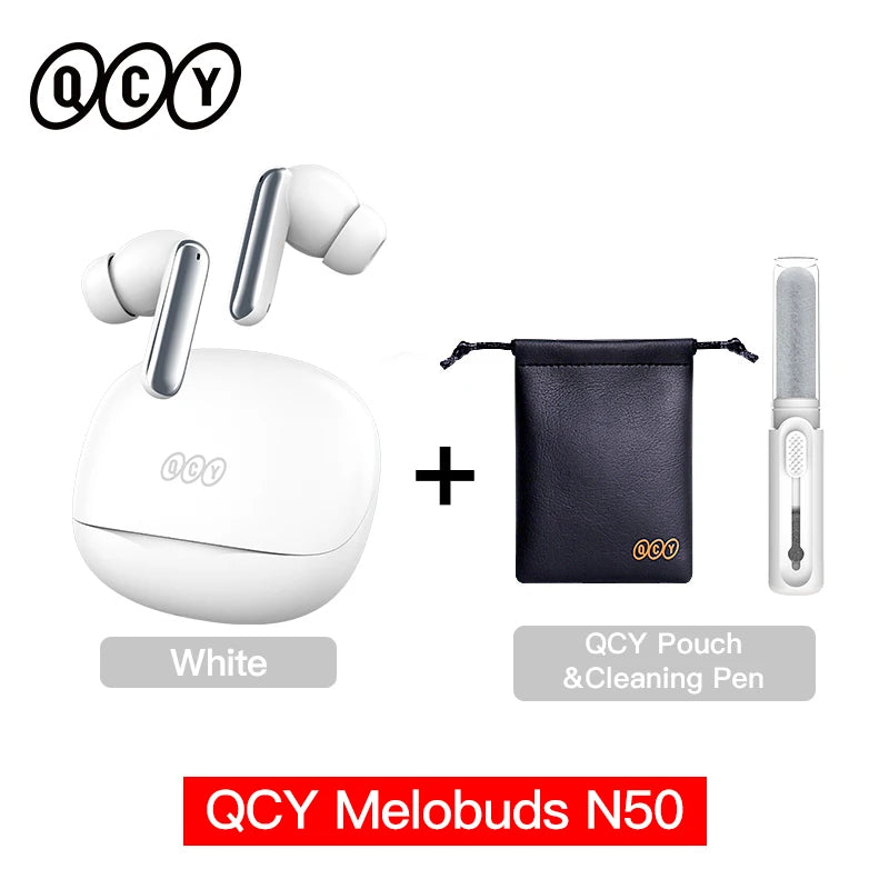 QCY Melobuds N50 ANC Bluetooth 5.4 Wireless Earphones Active Noise Cancellation 6 Mics Clear Call Earbuds Multipoint Connection TAVEN System LLC
