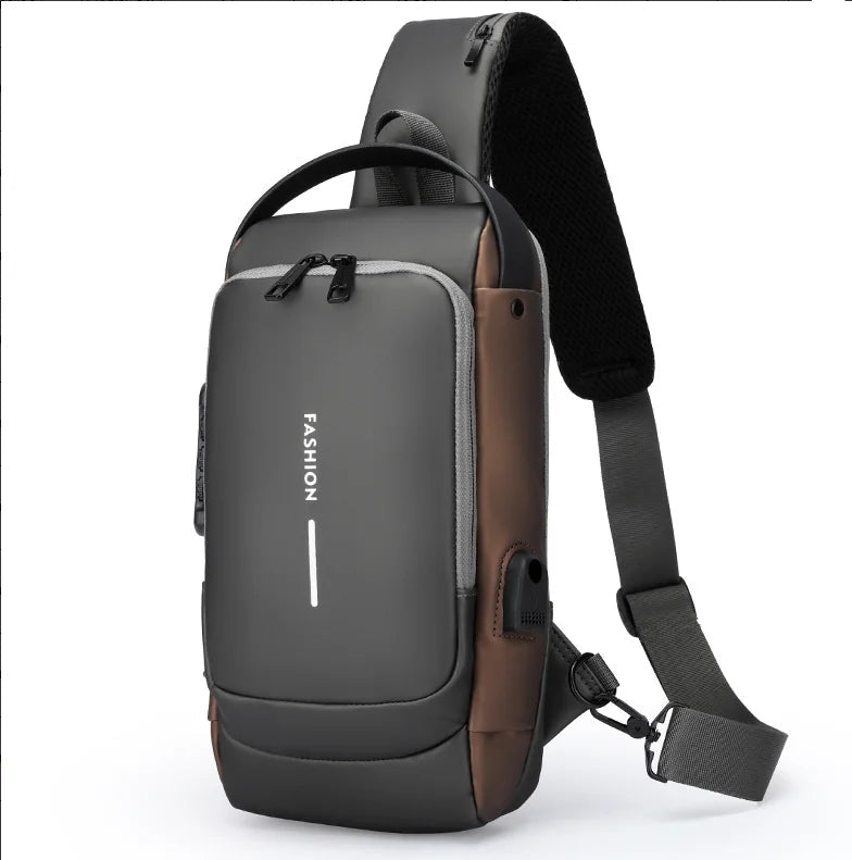 Anti Theft Chest Bag USB Lock Waterproof Crossbody Sling Bag TAVEN System LLC