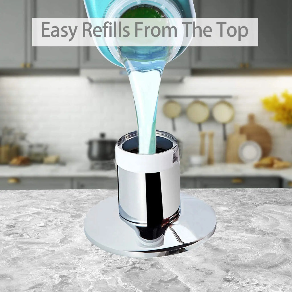 Samodra Black Liquid Soap Dispensers Brass Pump Head With 500ML PE Bottle Build in Dispenser soap For kitchen accessories TAVEN System LLC