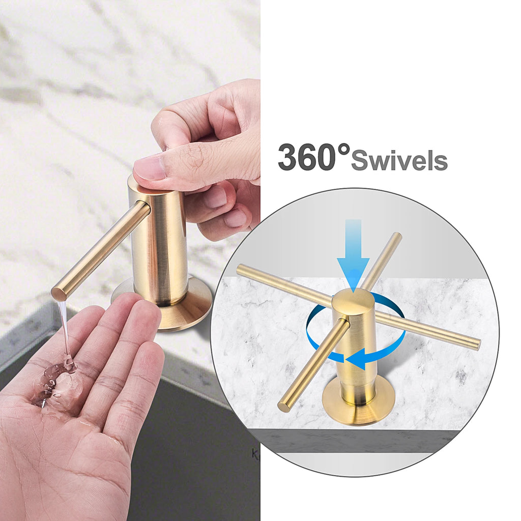 Samodra Black Liquid Soap Dispensers Brass Pump Head With 500ML PE Bottle Build in Dispenser soap For kitchen accessories TAVEN System LLC