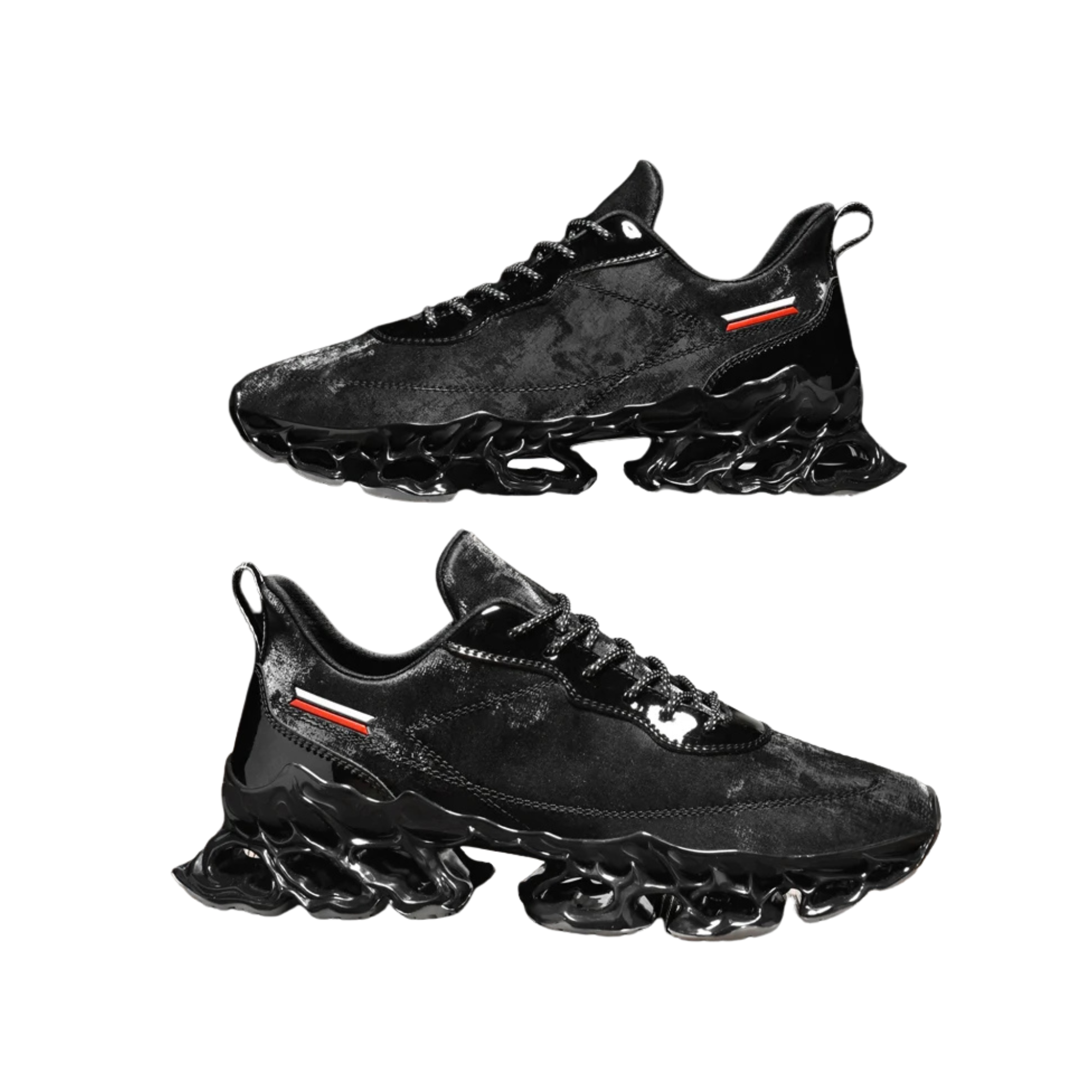 Men Leather Sneakers Lightweight Breathable Casual Running Shoes