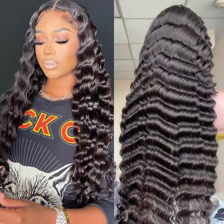 Specifications: 5x5lace, Wig Length: 28inch - Deep Wave Lace Front Wig For Women Taven