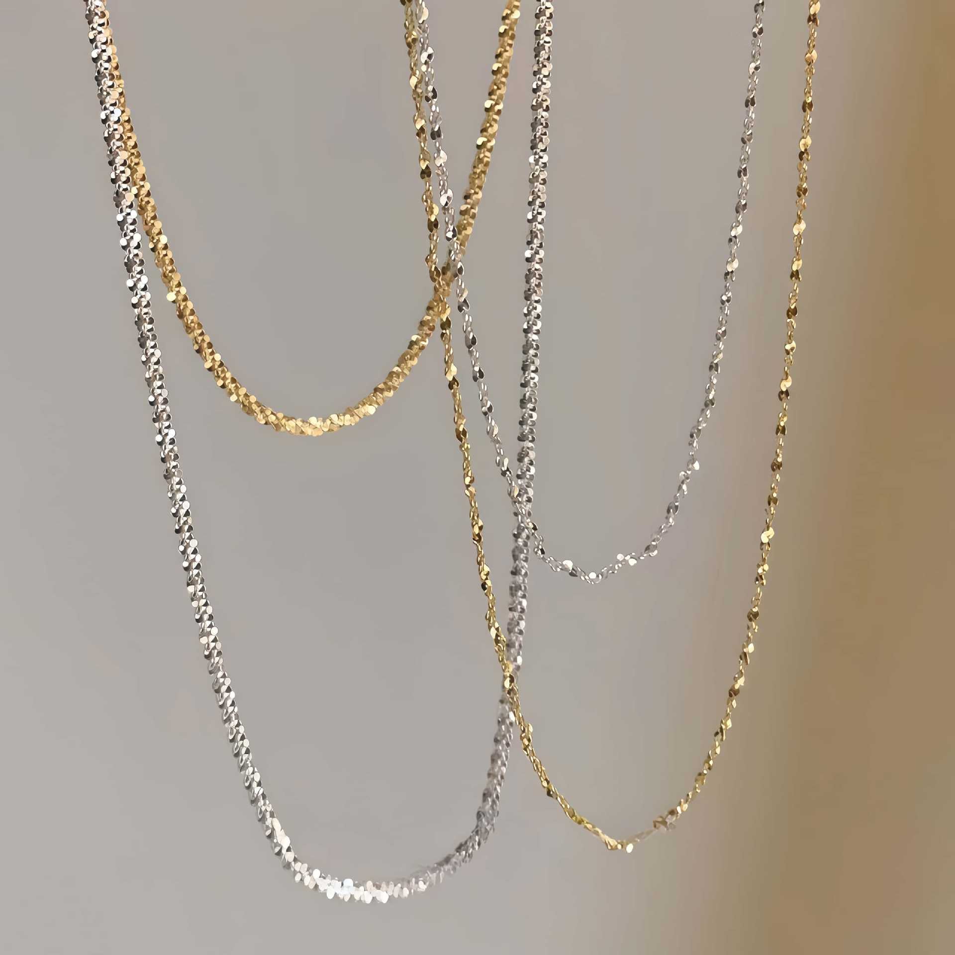 S925 Sterling Silver 18K Gold-Plated Sparkling Starry Sky Necklace For Women Taven