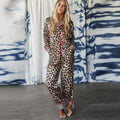 Women's Fashionable Leopard-Print Single-Breasted Multi-Button Suit TAVEN System LLC