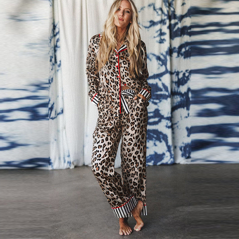 Women's Fashionable Leopard-Print Single-Breasted Multi-Button Suit TAVEN System LLC