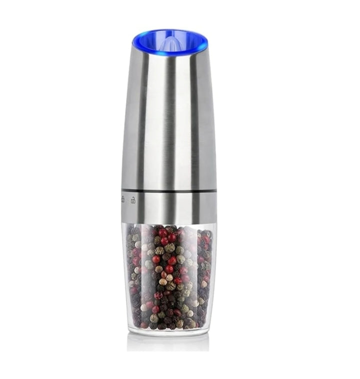 Electric Gravity Salt And Pepper Grinder Automatic Pepper Mill With Blue LED Light TAVEN