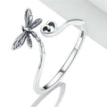 Dragonfly with Heart Open-end Wholesale 925 Sterling Silver Ring Taven