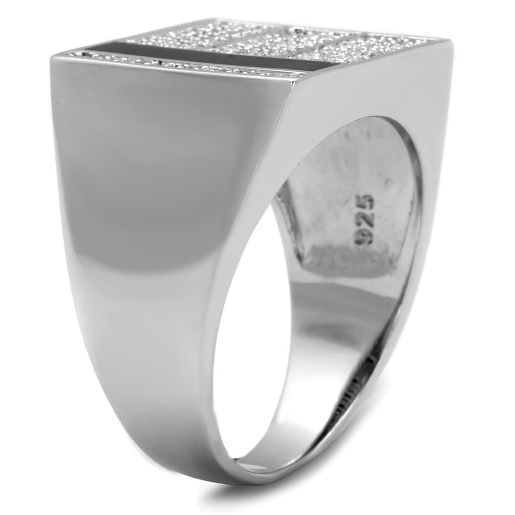 TS222 - Rhodium 925 Sterling Silver Ring with AAA Grade CZ  in Clear TAVEN System LLC