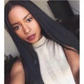 Black Straight Silky Long Hair Middle Side Part High Fashion Women Synthetic Wig Taven